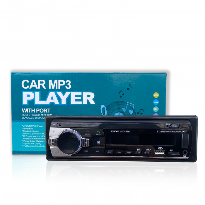 MP3 Player auto 1DIN universal WMA 4x60W MOSFET, radio, bluetooth, USB, SD, AUX, fast charge - AD-BGP520P