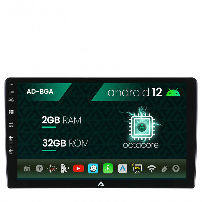 Navigatie All-in-one Universala, Android 12, A-Octacore 2GB RAM + 32GB ROM, 10.1 Inch - AD-BGA10002
