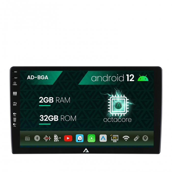 Navigatie All-in-one Universala, Android 12, A-Octacore 2GB RAM + 32GB ROM, 9 Inch - AD-BGA9002