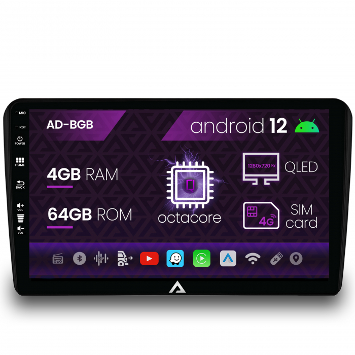 Navigatie audi a3 s3 rs3, android 12, q-octacore 4gb ram + 64gb rom, 9 inch - ad-bgq9004+ad-bgrkit424