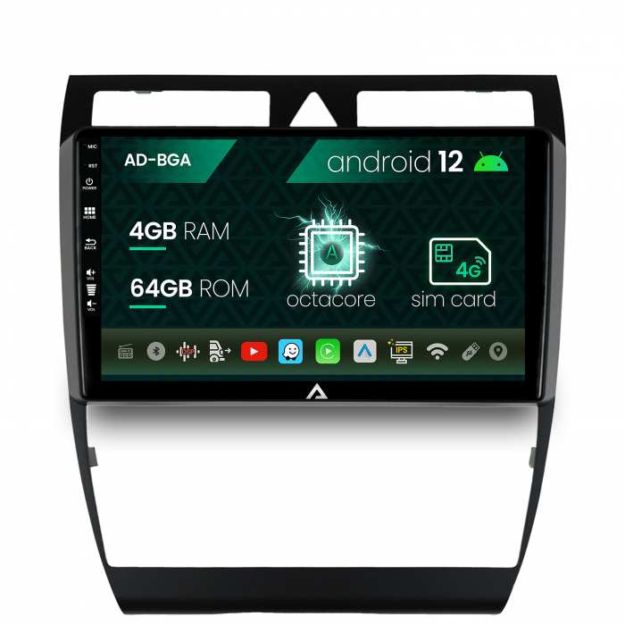 Navigatie audi a6 (1999-2004), android 12, a-octacore 4gb ram + 64gb rom, 9 inch - ad-bga9004+ad-bgrkit429