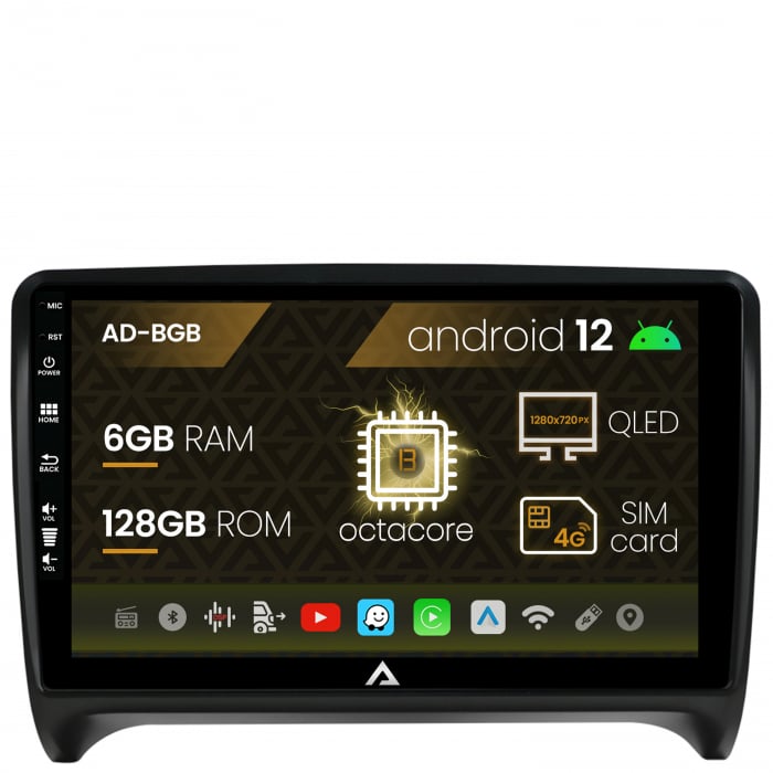 Navigatie Audi TT, Android 12, B-Octacore 6GB RAM + 128GB ROM, 9 Inch - AD-BGB9006+AD-BGRKIT426