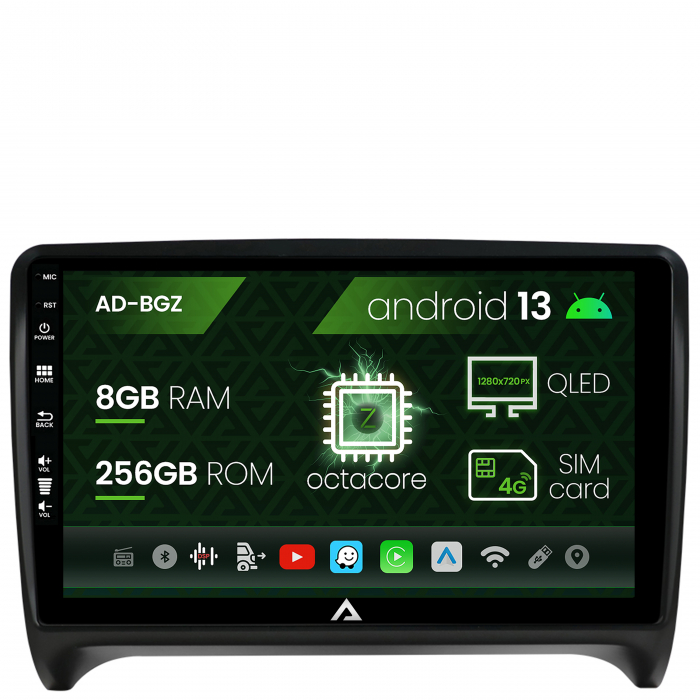 Navigatie audi tt, android 13, z-octacore 8gb ram + 256gb rom, 9 inch - ad-bgz9008+ad-bgrkit426