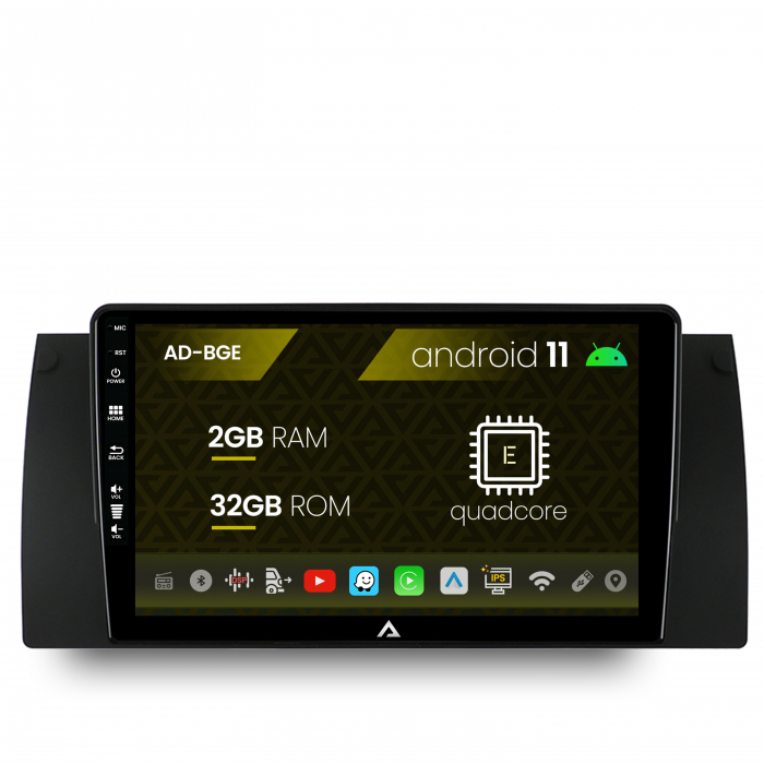 Navigatie bmw e39 e53 e38, android 11, e-quadcore 2gb ram + 32gb rom, 9 inch - ad-bge9002+ad-bgrkit396