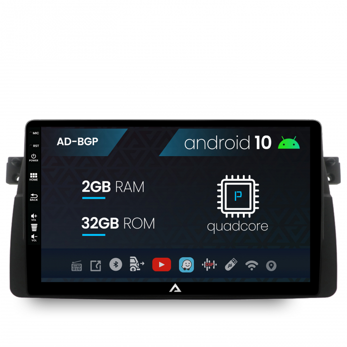 Navigatie bmw e46, android 10, p-quadcore 2gb ram + 32gb rom, 9 inch - ad-bgp9002+ad-bgrkit397