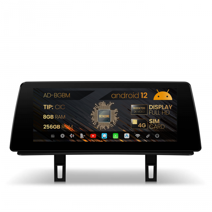 Navigatie bmw seria 1 e87 (2010-2014), varianta cic, android 12, bm-octacore 8gb ram + 256gb rom, 10.25 inch - ad-bgbm10008ci+ad-bgrkitbm005