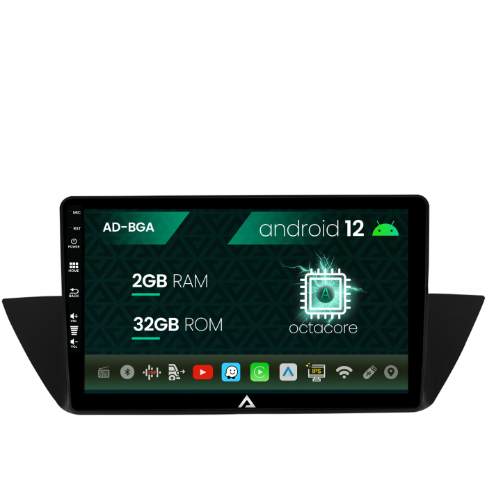 Navigatie bmw x1 (2009-2015), android 12, a-octacore 2gb ram + 32gb rom, 10.1 inch - ad-bga10002+ad-bgrkit394