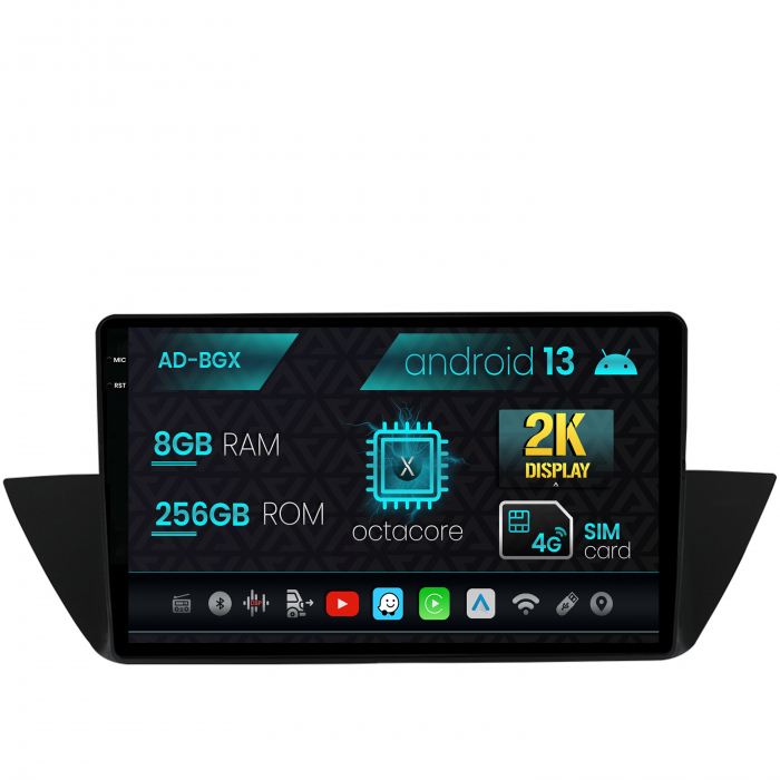 Navigatie bmw x1 (2009-2015), android 13, x-octacore 8gb ram + 256gb rom, 10.36 inch - ad-bgx10008+ad-bgrkit394
