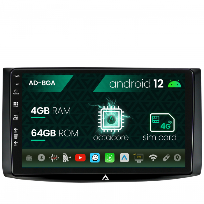 Navigatie chevrolet aveo (2006-2012), android 12, a-octacore 4gb ram + 64gb rom, 9 inch - ad-bga9004+ad-bgrkit245