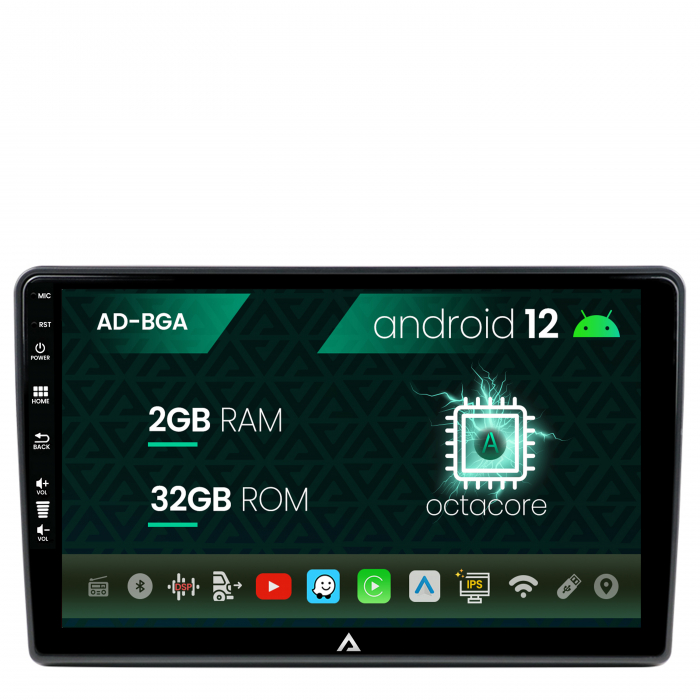 Navigatie Citroen Berlingo (2008-2019), Android 12, A-Octacore 2GB RAM + 32GB ROM, 9 Inch - AD-BGA9002+AD-BGR001UNI