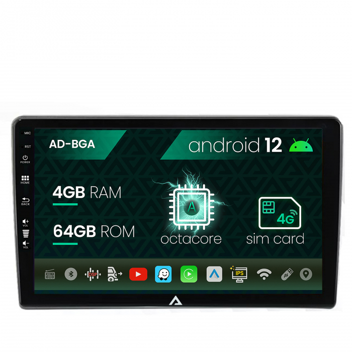 Navigatie citroen c5 (2013-2016), android 12, a-octacore 4gb ram + 64gb rom, 9 inch - ad-bga9004+ad-bgrkit345v2