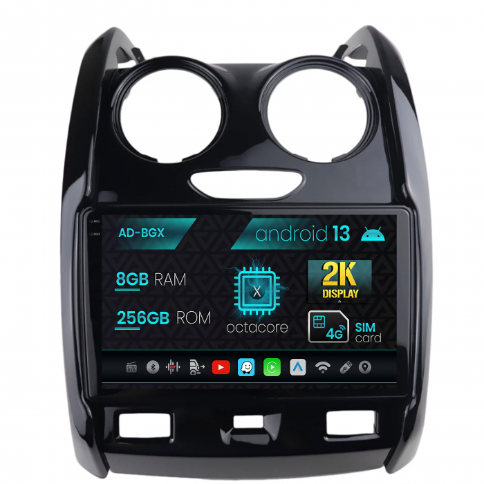 Navigatie dacia duster (2012-2019), android 13, x-octacore 8gb ram + 256gb rom, 9.5 inch - ad-bgx9008+ad-bgrkit366v2