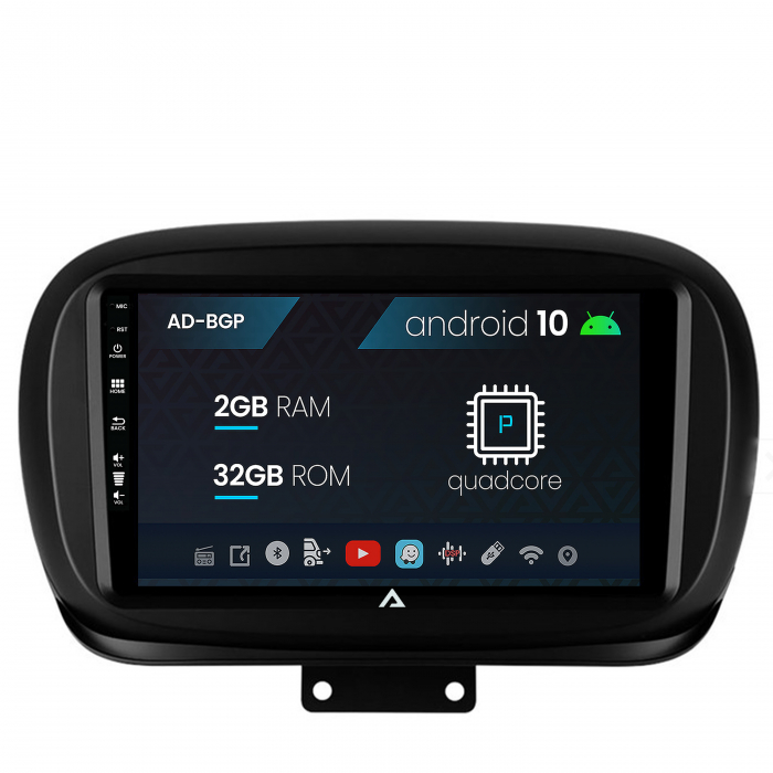 Navigatie fiat 500x (2014-2020), android 10, p-quadcore 2gb ram + 32gb rom, 9 inch - ad-bgp9002+ad-bgrkit362