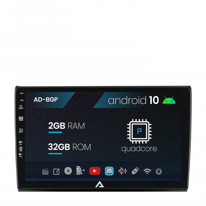 Navigatie fiat bravo (2006-2014), android 10, p-quadcore 2gb ram + 32gb rom, 9 inch - ad-bgp9002+ad-bgrkit356