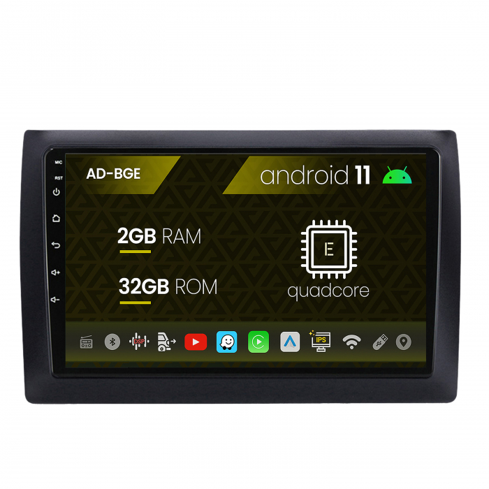 Navigatie Fiat Stilo Android 11, E-Quadcore 2GB RAM + 32GB ROM, 9 Inch - AD-BGE9002+AD-BGRKIT356V2