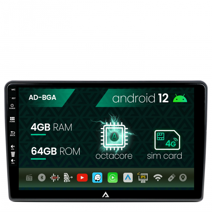 Navigatie ford (2005-2013), android 12, a-octacore 4gb ram + 64gb rom, 9 inch - ad-bga9004+ad-bgrkit137