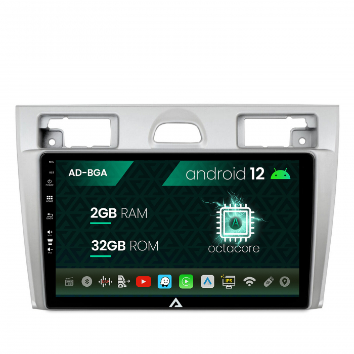 Navigatie Ford Fiesta (2002-2008), Android 12, A-Octacore 2GB RAM + 32GB ROM, 9 inch - AD-BGA9002+AD-BGRKIT143