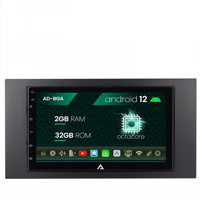 Navigatie ford 2din, android 12, a-octacore 2gb ram + 32gb rom, 7 inch - ad-bga1002+ad-bgrfr0012din