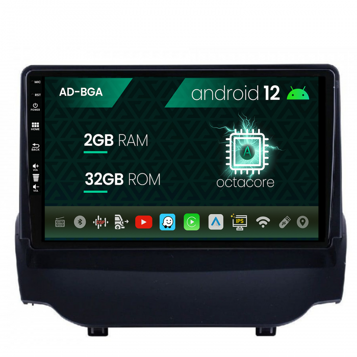 Navigatie ford ecosport (2013-2016) android 12, a-octacore 2gb ram + 32gb rom, 9 inch ad-bga9002+bgrkit118
