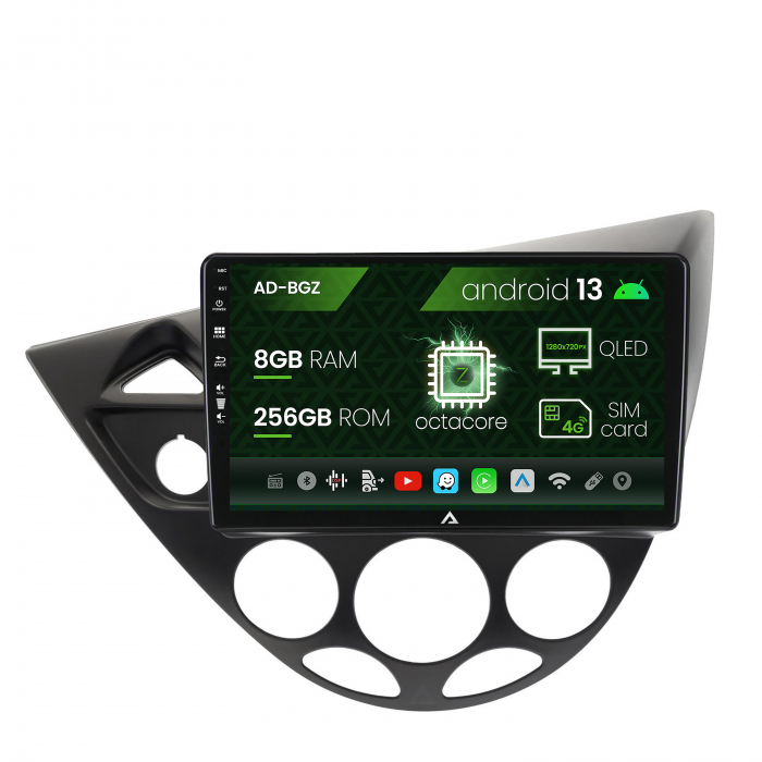 Navigatie Ford Focus 1 (1998-2004), Android 13, Z-Octacore 8GB RAM + 256GB ROM, 9 Inch - AD-BGZ9008+AD-BGRKIT112V2