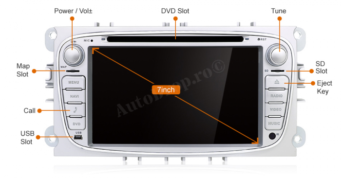 Navigatie Android 10 Ford V2 Argintiu PX6 | AutoDrop.ro [18]
