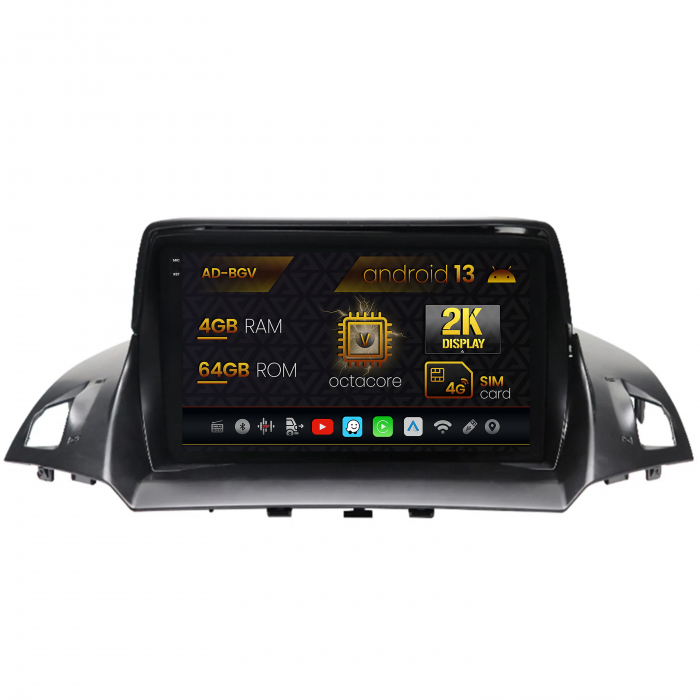 Navigatie Ford Kuga C-Max (2013-2018), Android 13, V-Octacore 4GB RAM + 64GB ROM, 9.5 Inch - AD-BGV9004+AD-BGRKIT114