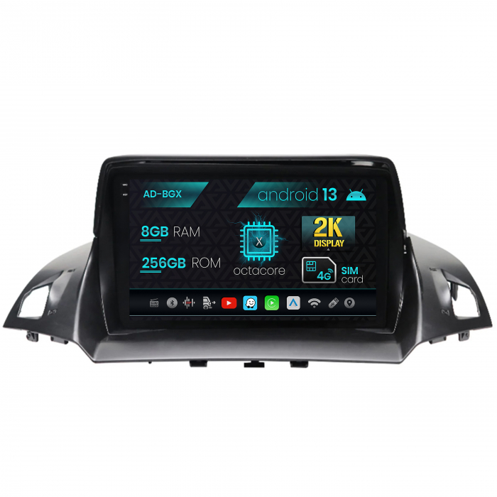 Navigatie Ford Kuga C-Max (2013-2018), Android 13, X-Octacore 8GB RAM + 256GB ROM, 9.5 Inch - AD-BGX9008+AD-BGRKIT114
