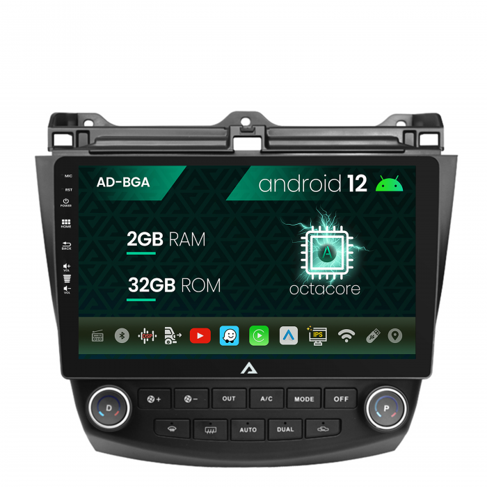 Navigatie honda accord 7 (2005-2008), android 12, a-octacore 2gb ram + 32gb rom, 10.1 inch - ad-bga10002+ad-bgrkit012