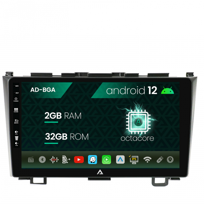 Navigatie honda crv (2006-2012), android 12, a-octacore 2gb ram + 32gb rom, 9 inch - ad-bga9002+ad-bgrkit006