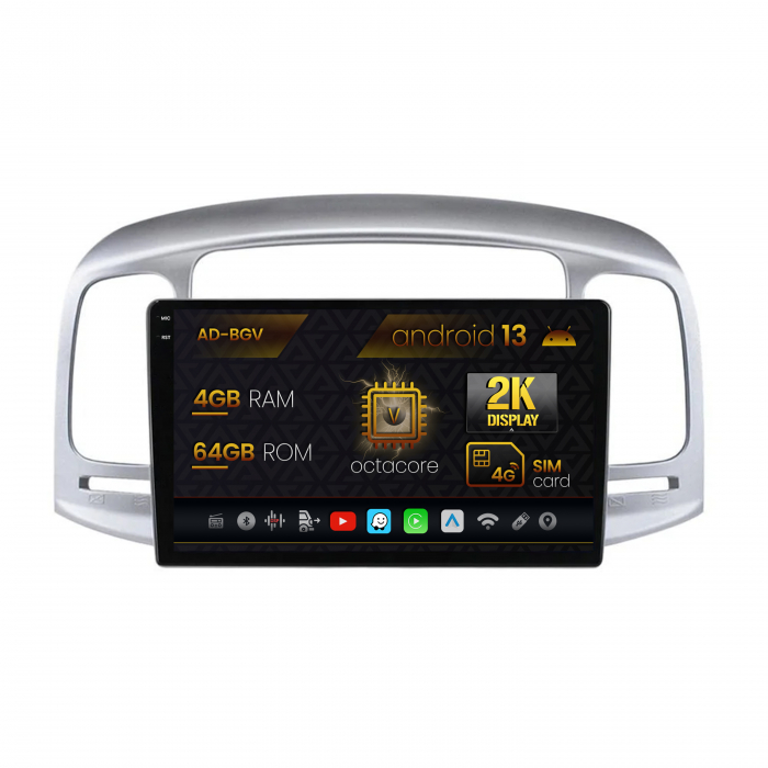 Carplay Android 2K Hyundai Accent (2006-2011) 4+64GB | AutoDrop.ro [1]