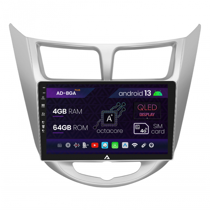 Carplay Android Hyundai Accent (2011-2016) 4+64 | AutoDrop.ro [1]