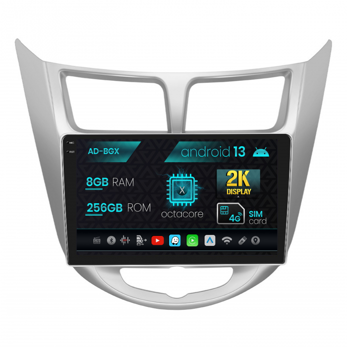 Carplay Android 2K Hyundai Accent (2011-2016) 8+256GB | AutoDrop.ro [1]
