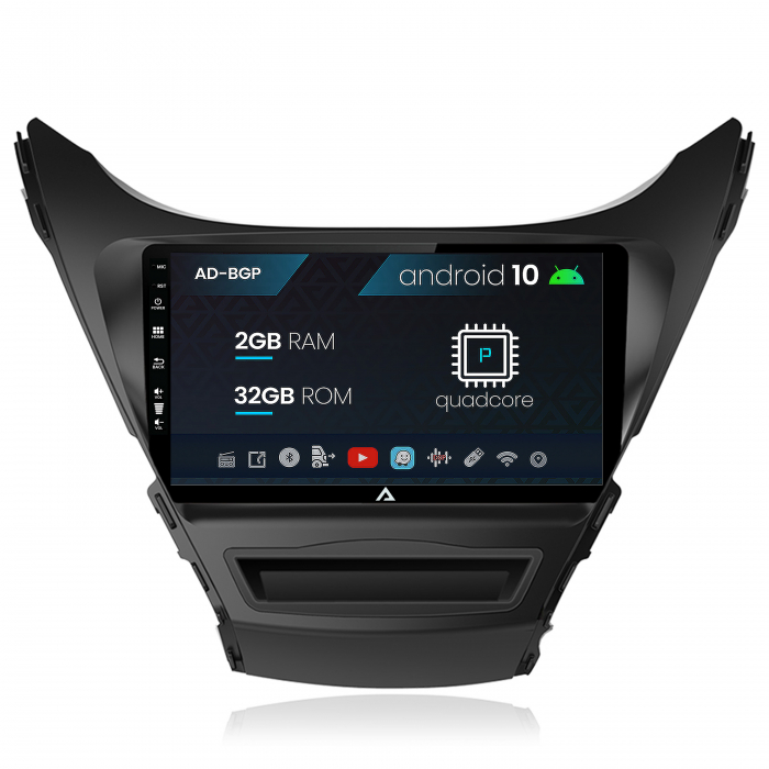 Navigatie Hyundai Elantra (2012-2014), Android 10, P-Quadcore 2GB RAM + 32GB ROM, 9Inch - AD-BGP9002+AD-BGRKIT177