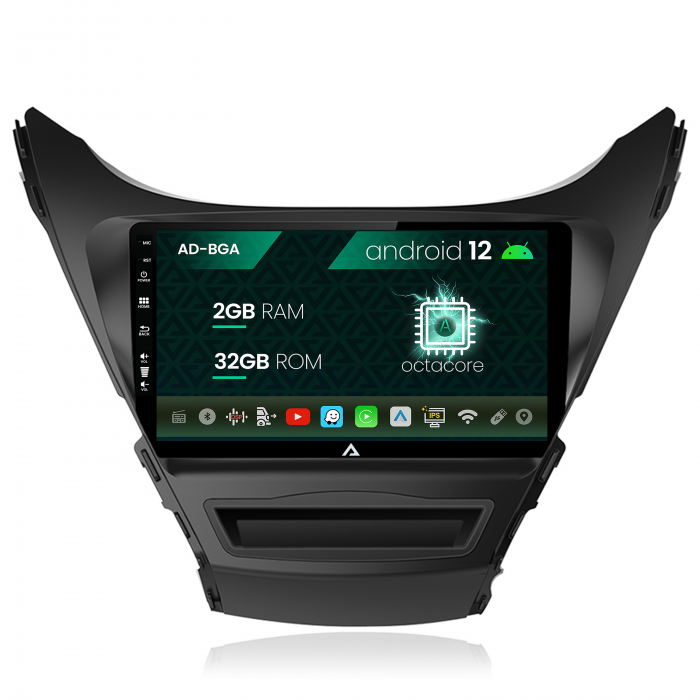 Navigatie Hyundai Elantra (2012-2014), Android 12, A-Octacore 2GB RAM + 32GB ROM, 9Inch - AD-BGA9002+AD-BGRKIT177