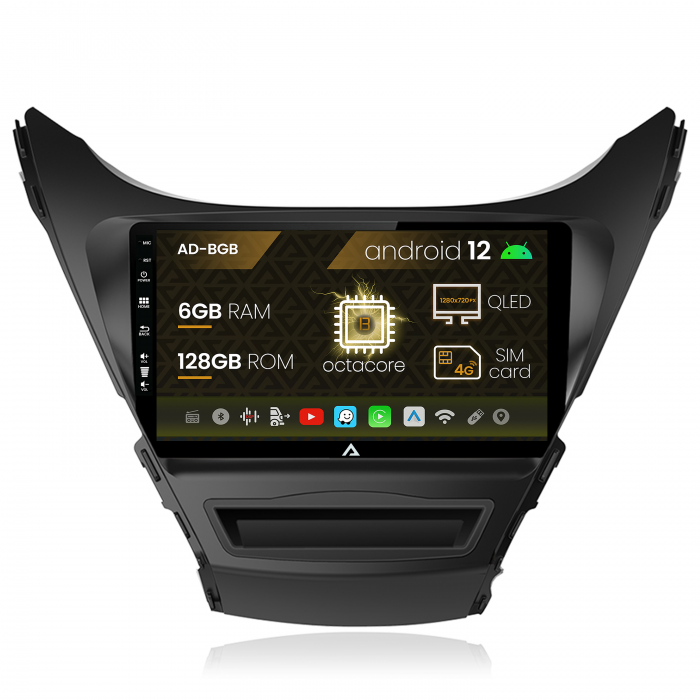 Navigatie Hyundai Elantra (2012-2014), Android 12, B-Octacore 6GB RAM + 128GB ROM, 9Inch - AD-BGB9006+AD-BGRKIT177