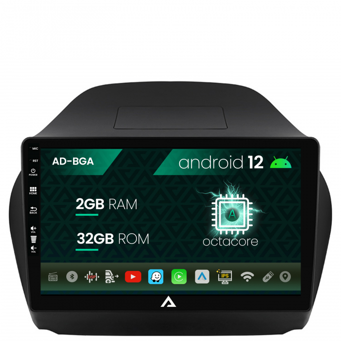 Navigatie hyundai ix35 (2009-2015), android 12, a-octacore 2gb ram + 32gb rom, 10.1 inch - ad-bga10002+ad-bgrkit189
