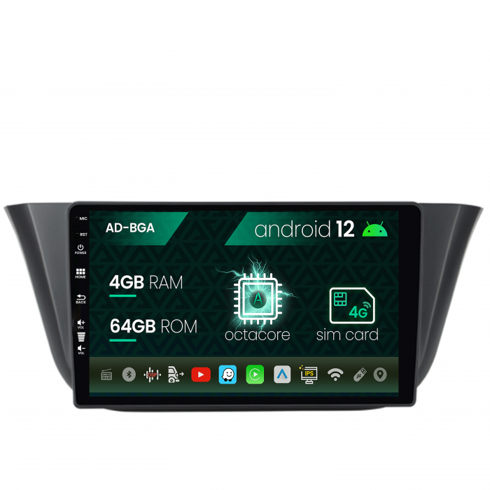 Navigatie iveco daily (2013+), android 12, a-octacore 4gb ram + 64gb rom, 9 inch - ad-bga9004+ad-bgrkit361