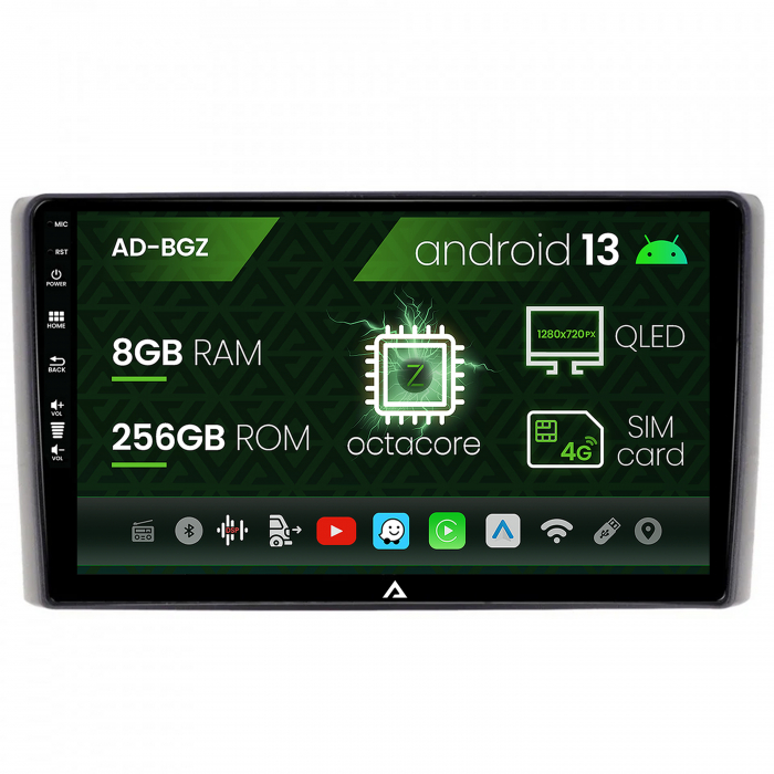 Navigatie iveco daily (2006-2014), android 13, z-octacore 8gb ram + 256gb rom, 9 inch - ad-bgz9008+ad-bgrkit361v2