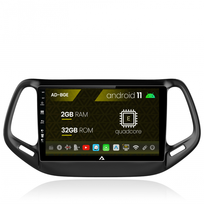 Navigatie Jeep Compass (2016+), Android 11, E-Quadcore 2GB RAM + 32GB ROM, 10.1 Inch - AD-BGE10002+AD-BGRKIT287