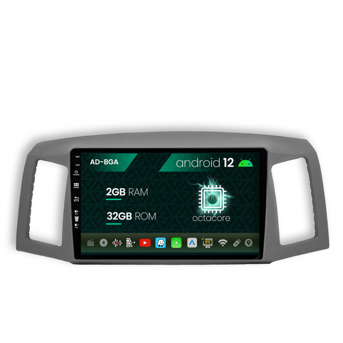 Navigatie jeep grand cherokee (2004-2007), android 12, a-octacore 2gb ram + 32gb rom, 9 inch - ad-bga10002+ad-bgrkit297v2