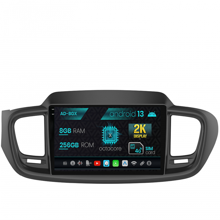 Navigatie Kia Sorento (2014+), Android 13, X-Octacore 8GB RAM + 256GB ROM, 10.36 Inch - AD-BGX10008+AD-BGRKIT184