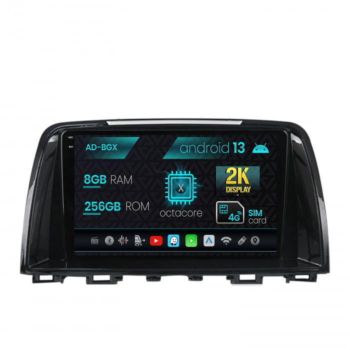 Navigatie Mazda 6 (2012-2017), Android 13, X-Octacore 8GB RAM + 256GB ROM, 9.5 Inch - AD-BGX9008+AD-BGRKIT328v2