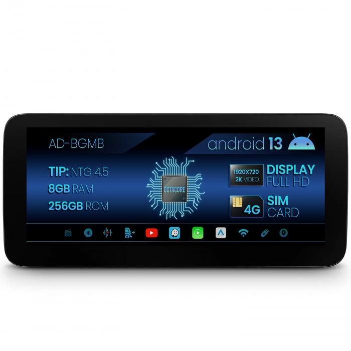 Navigatie Mercedes Benz CLA C117 (2013-2015), NTG 4.5, Android 13, MB-Octacore, 8GB RAM + 256GB ROM, 12.3 Inch - AD-BGMB1000845V3