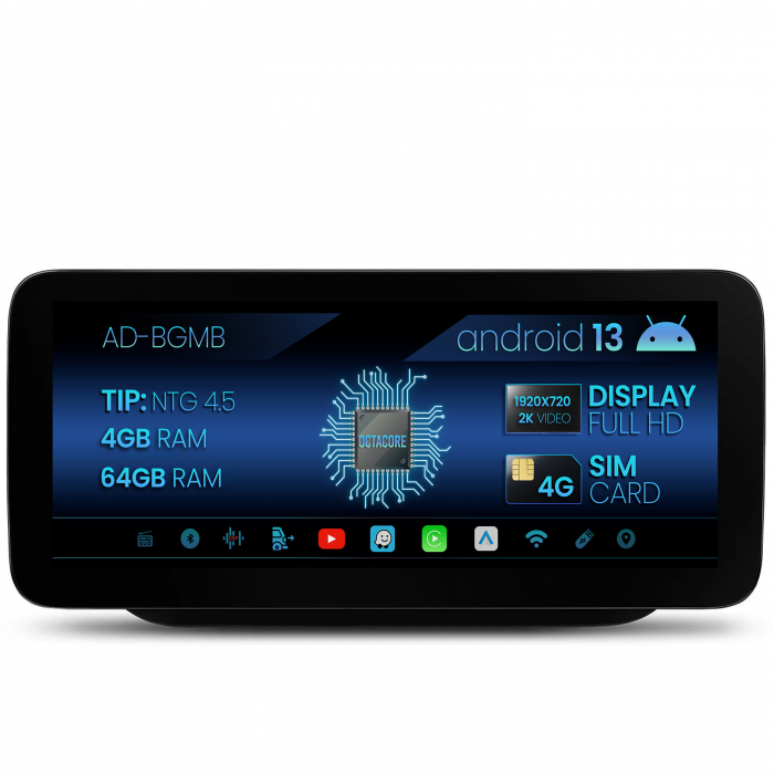 Navigatie Mercedes Benz SL R231 (2012-2015), NTG 4.5, Android 13, MB-Octacore, 4GB RAM + 64GB ROM, 12.3 Inch - AD-BGMB1000445+AD-BGRKITMB0112