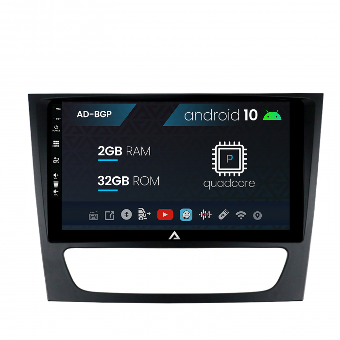 Navigatie mercedes benz w211 cls, android 10, p-quadcore 2gb ram + 32gb rom, 9 inch - ad-bgp9002+ad-bgrkit415