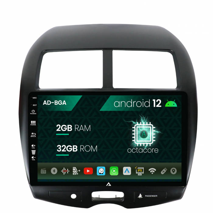 Navigatie mitsubishi asx (2010-2018), android 12, a-octacore 2gb ram + 32gb rom, 10.1 inch - ad-bga10002+ad-bgrkit267