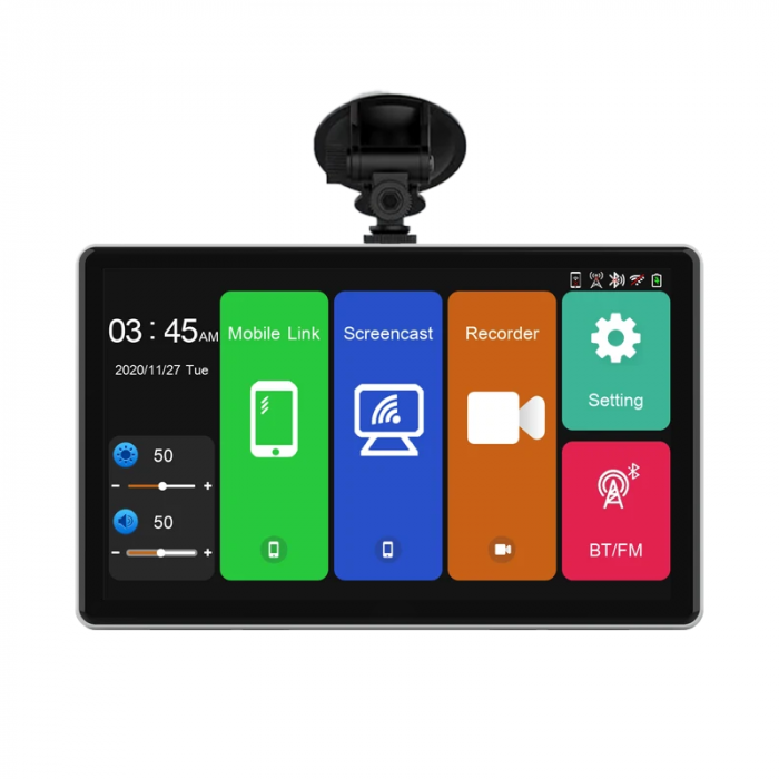 Navigatie Multimedia DVR, 2K, 7 touch screen cu atas pe parbriz, CarPlay si Android Auto wireless, Control vocal, Camera marsarier - AD-BGCMXP5