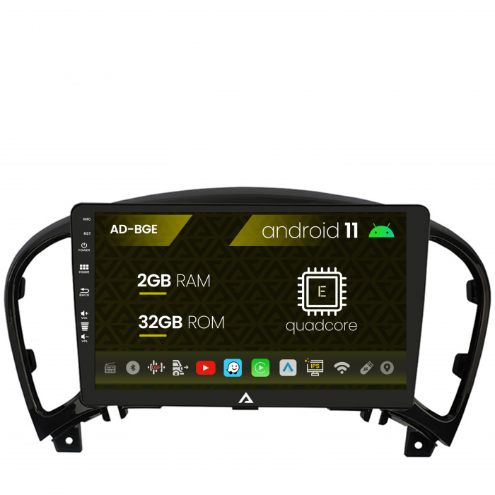 Navigatie nissan juke (2010-2015), android 11, e-quadcore 2gb ram + 32gb rom, 9 inch - ad-bge9002+ad-bgrkit168