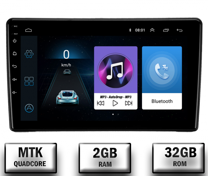 Navigatie nissan navara (2006-2014), p-quadcore 2gb ram + 32gb rom, 9 inch - ad-bgp9002+ad-bgrkit170s