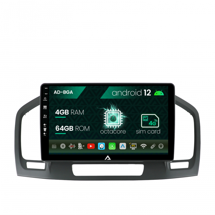 Navigatie opel insignia (2008-2013), android 12, a-octacore 4gb ram + 64gb rom, 9 inch - ad-bga9004+ad-bgrkit254